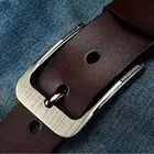 Leather Belt 100%Pure Cow Leather Men's Pin Buckle Belt Casual Retro Super Pull Jeans Belt