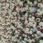 Wedding 3D Cloth Flower Wall Wedding Artificial Silk Rose Flower Wall Panel Backdrop