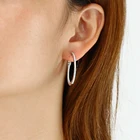 Cz Earrings Hoop QSY CZ Earrings Hoop Earrings Big Size Latest Trends Silver New Model CZ Earrings Hoop