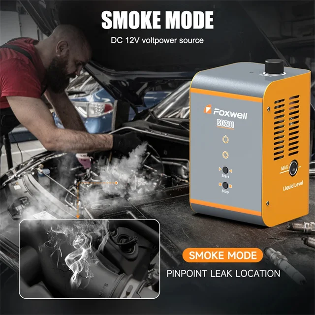 FOXWELL SD201 12V Car Smoke Leak EVAP Smoke Leak Tester Machine Vacuum Fuel Pipe Oil Leakage Detector Auto Diagnostic Tools