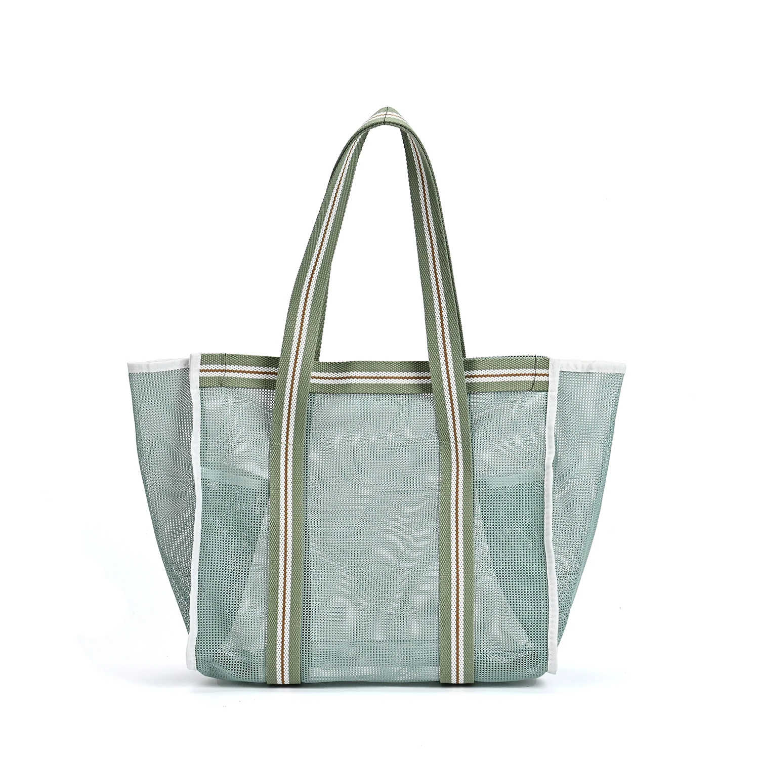 Hot Selling Wholesale Extra Large Clear Mesh Tote Bag with Inner Pocket for Travel and Shopping factory