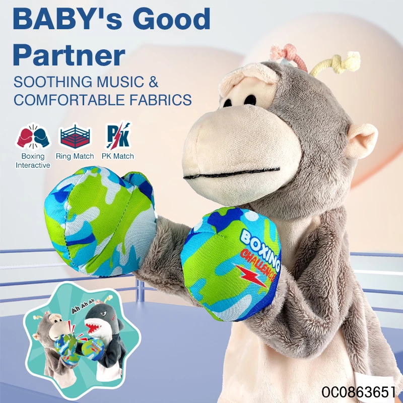 Wholesale stuffed animal toys plush monkey hand puppets custom for kids