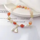 Charm Jade New Accessories Gourd Charm Freshwater Pearls Zircons Jade Bracelet Adjustable Shell Bracelet