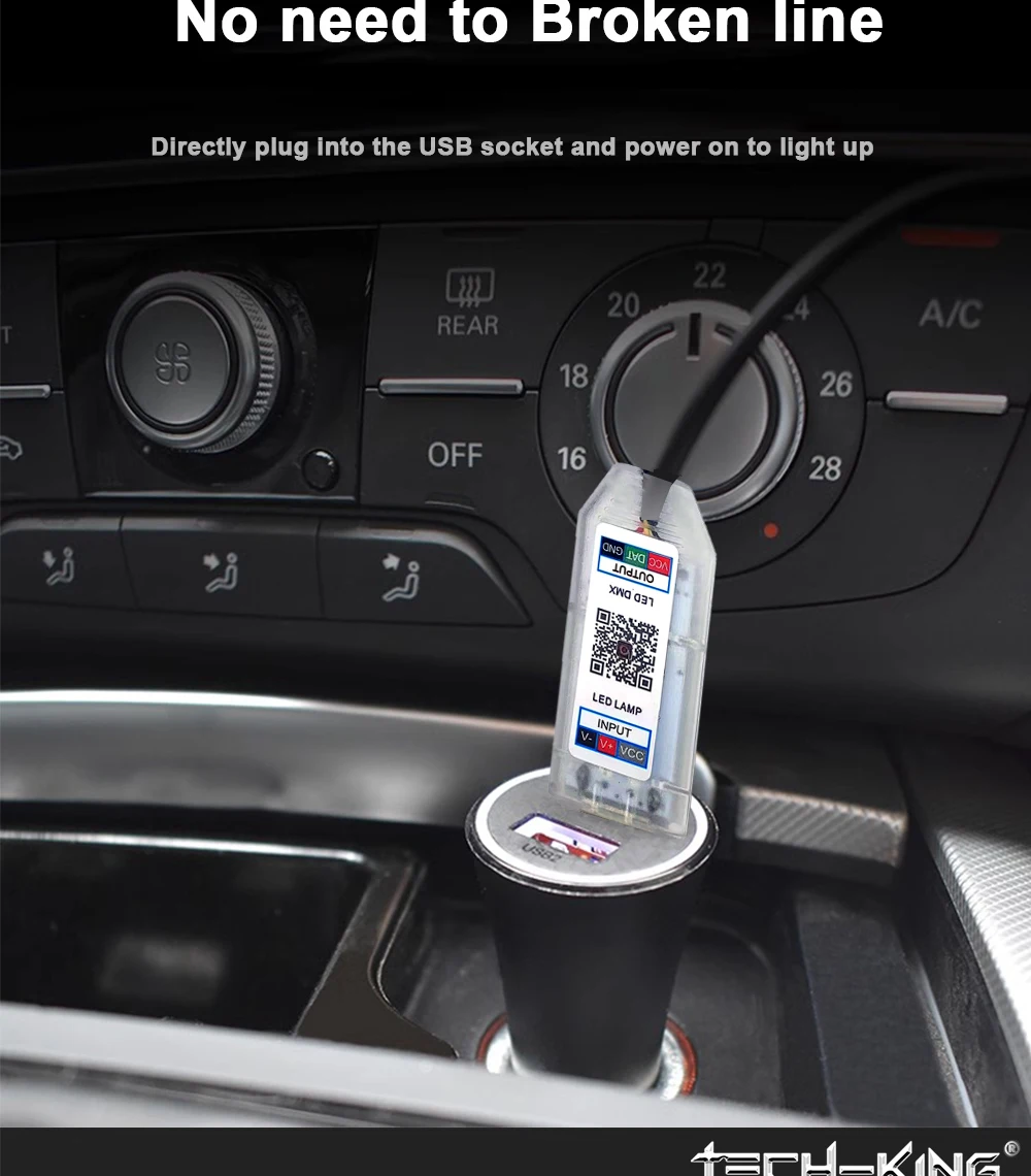 New, automotive fiber optic cold light RGBW 110cm mood lamp, hidden color APP acrylic voice-controlled music mood lamp