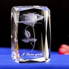 Crystal Crystal Glass Souvenir Clear K9 Glass Blank Cube Feng Shui Souvenir Crafts Engrave 3D Laser Crystal