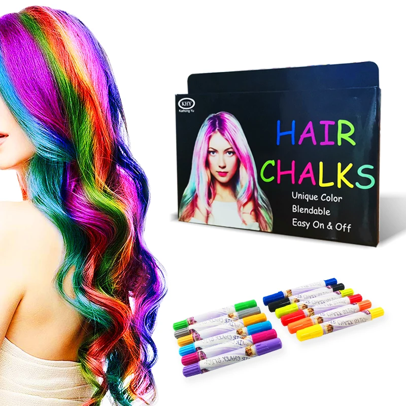 12 Colors Washable Temporary Hair Color For Kids Hair Dye Chalk Crayon Pen  For Teen Girls Birthday Gift - Buy Hair Chalk For Girls & Boys,12 Colors  Washable Temporary Hair Color For