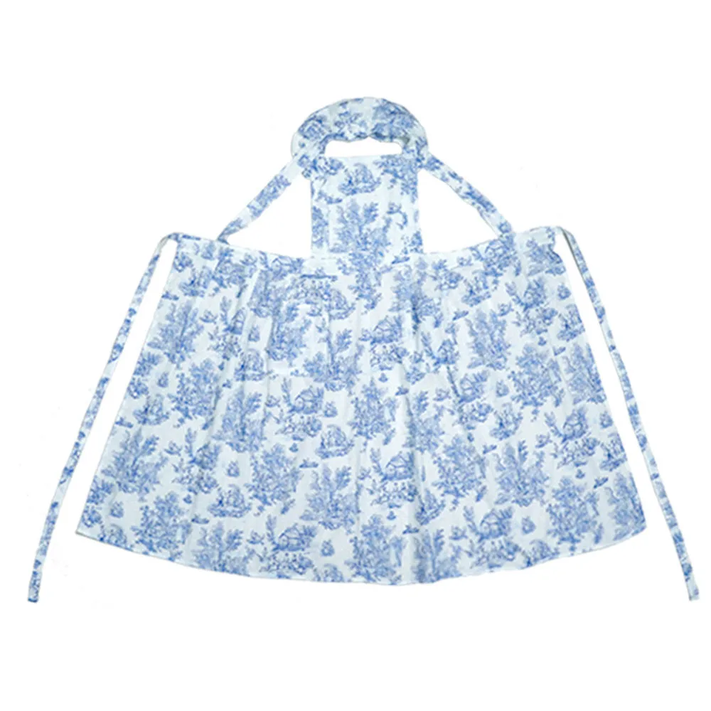 Retro French Style Thick Cotton Simple Sleeveless Flowers Leaves Grass Household Kitchen Hand Towel Overclothes Apron