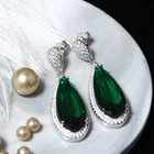 Cz Gold Earrings Low MOQ Fashions Women Diamond Cz Zircon 925 Sterling Silver Gold Water Tear Drops Earrings