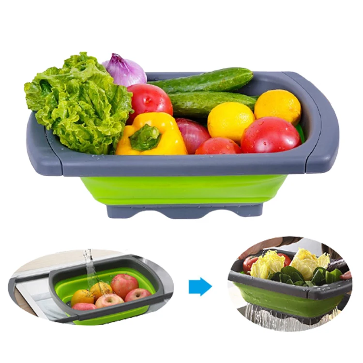 Expandable Adjustable Best Multifunctional Drainer Plastic Foldable Can Square Colander