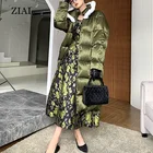 Rabbit Coat Wholesale Long Down Jacket Women White Duck Down Detachable Rabbit Fur Stand Collar Satin Coat