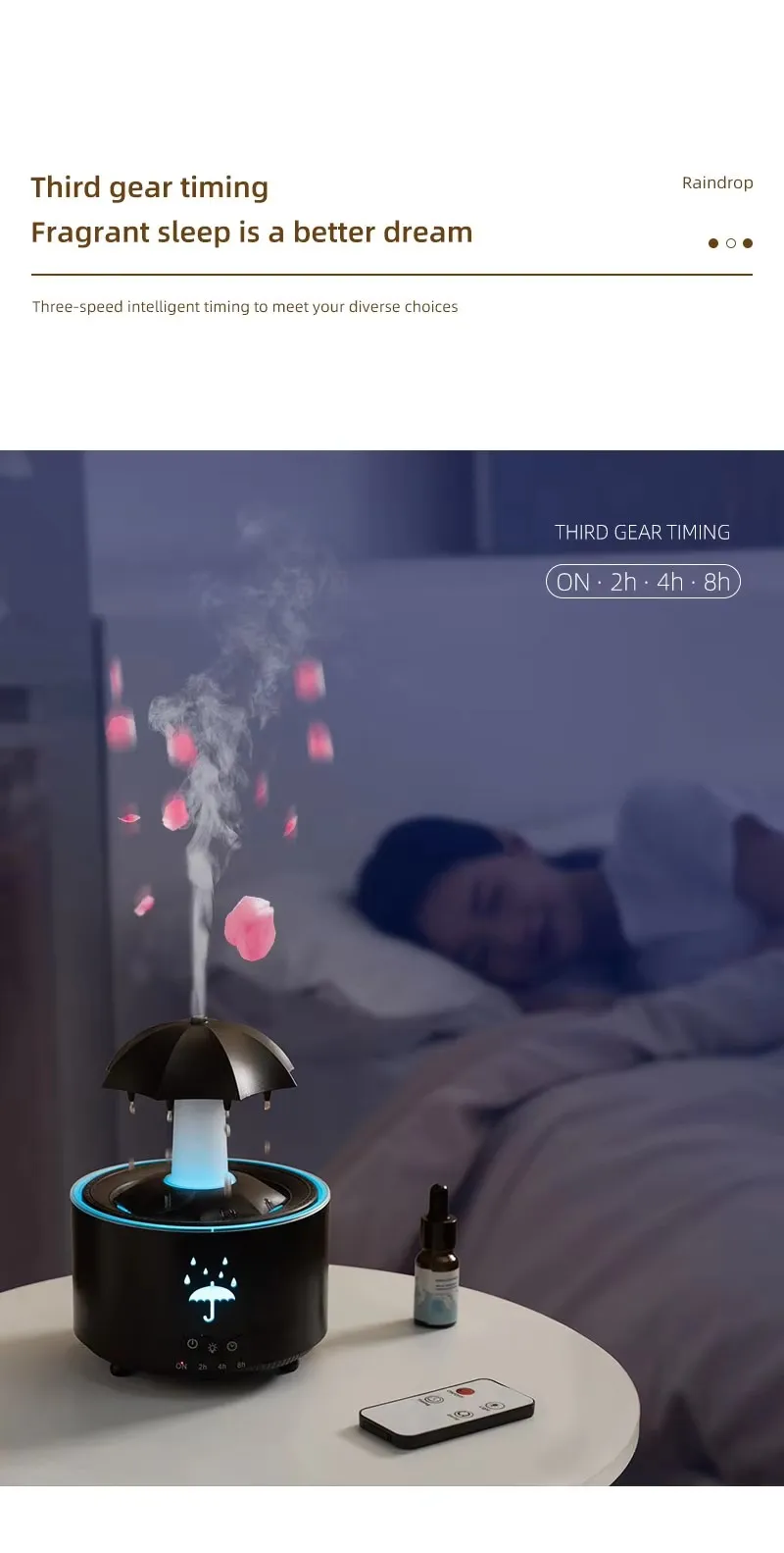 New Design Rotating Umbrella Water Drops Essential Oils Diffusers Aromatherapy Humidifier Colorful LED Night Light 10 H8f0c0cfe68e9445c89a0a156bd724043w