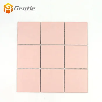 Background wall low price beautiful pink mosaic patterns square shape mosaic tile