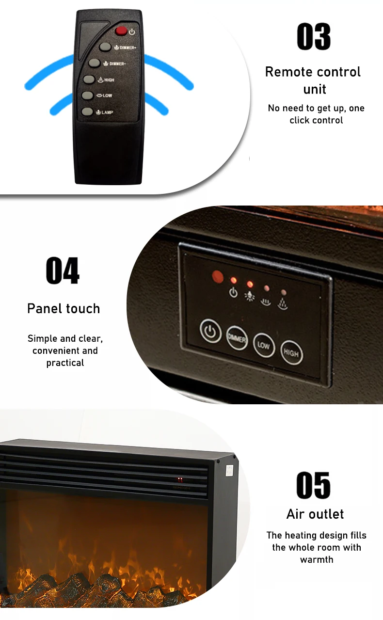 Wall-mounted Fireplace, LED, 30-60 - detail 22