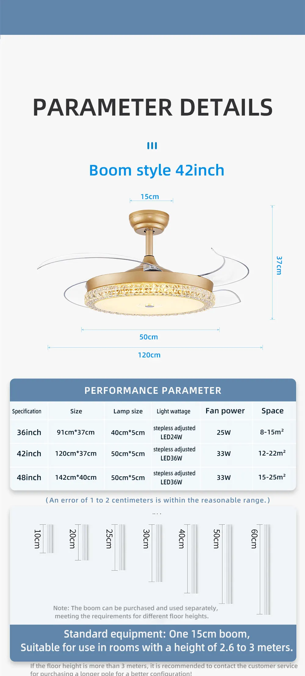 Ceiling Fan, LED, 100-240V, Iron+Plastic - detail 42