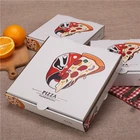 Pizza Box Custom Logo Wholesale Printing Corrugated Carton White Black Pizza Packing Box