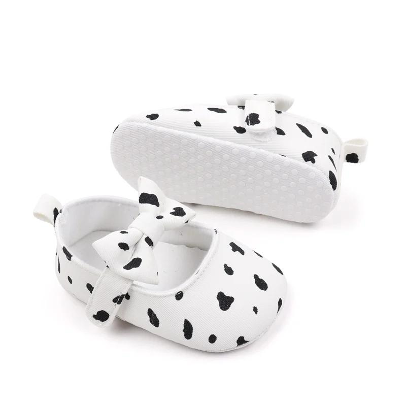 New Cotton Bow Princess Single Shoes for Baby Girls Solid Color Leopard Print Decorative Toddler Shoes supplier
