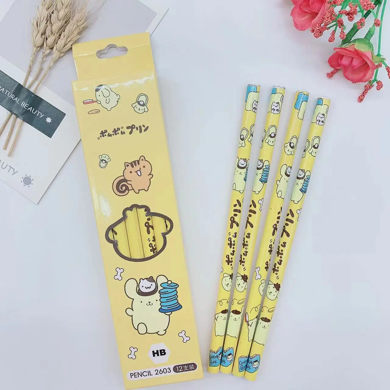 MB1 12Pcs Set Cute Kuromi Pencil School Students Stationery Pupil Anime My Melody Cinnamoroll Sanrio Pencils