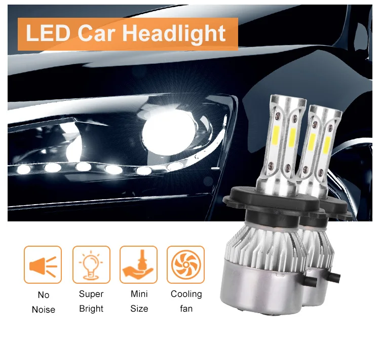 Hot Selling High Quality 9005 T12 High Power Led Headlights Bulbs H4 H7 Hi Lo 9006