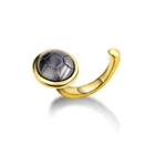 Ring YR10021 Italina Factory Wholesale Brass 14K Gold Black Gun Two-tone Tortoise Open Ring
