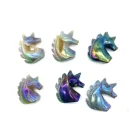 Cravings New Animal Cravings Natural Aura Moss Agate Quartz Crystal Carved Unicorn