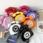 Purse Ins 2021 Creative Cartoon Retro Phone Purse Girls Crossbody Shoulder Round Bag Women Handbags Leather