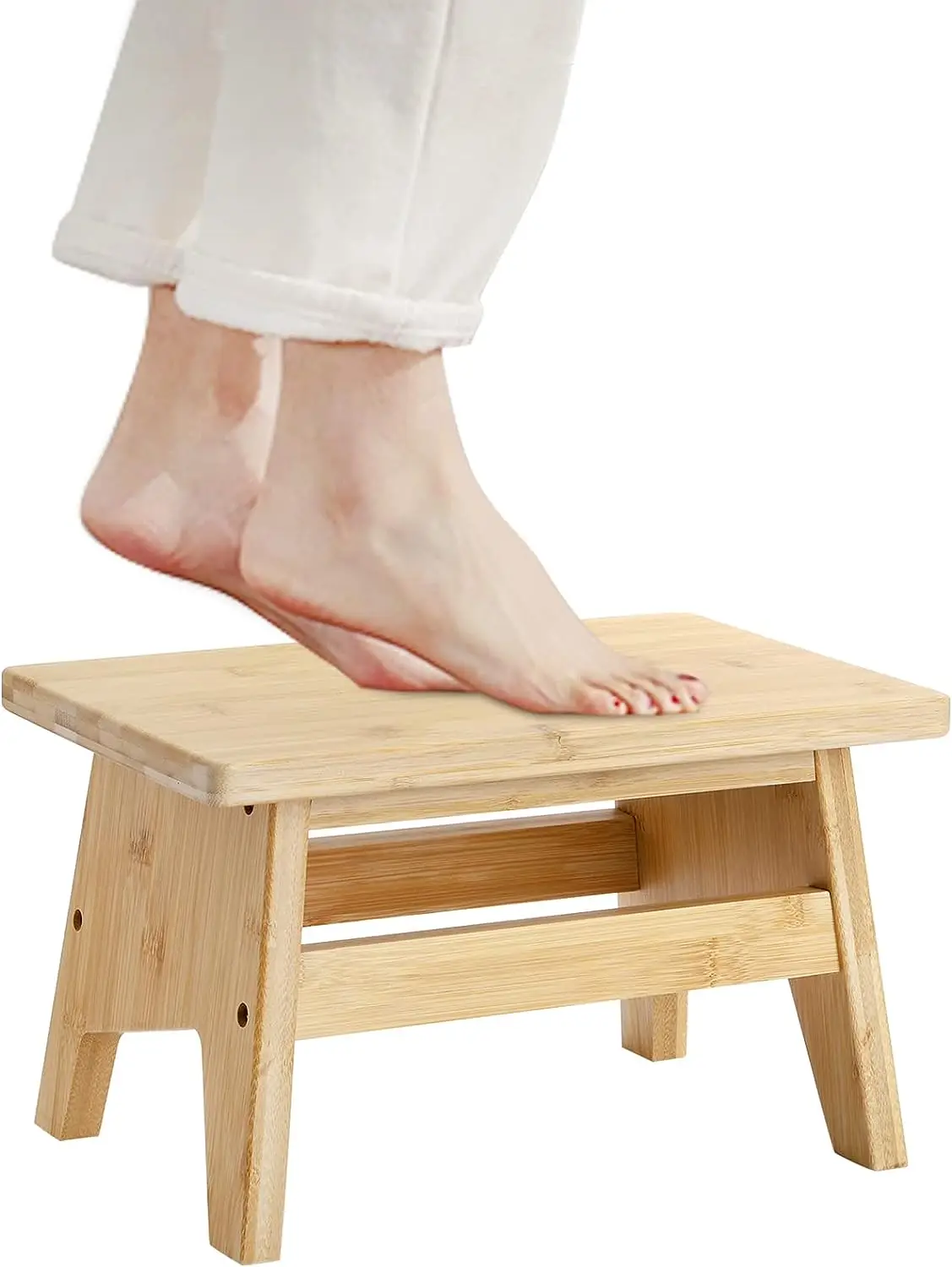 product modern design non slip one step potty training stool portable sturdy bamboo toilet seat for living room-3