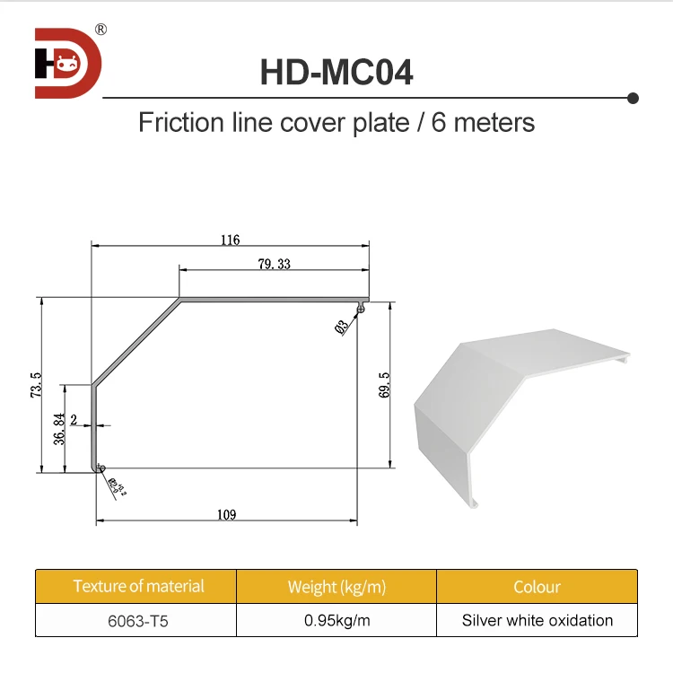 133141 Friction Line Extruded Aluminum Profile 133 * 141 Automotive Accumulation Friction Umbrella Teeth manufacture