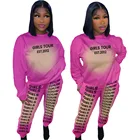 Women 2020 Winter Women Clothing Long Sleeve Crop Hoodie Sets Sweat Suits Women 2 Piece Pants Set