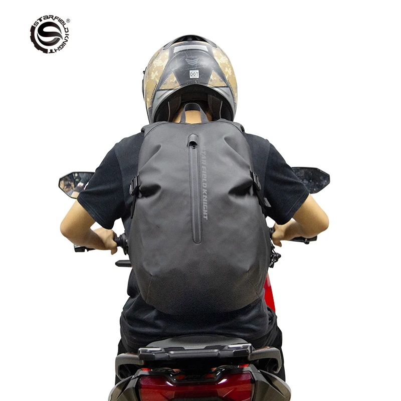 Waterproof Large Capacity Motorcycle Travel Luggage Backpack Helmet Bag Black X1 