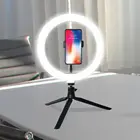 Phone LED Ring Light Studio Photo Video Dimmable Lamp Tripod Desk Stand Selfie Camera Phone