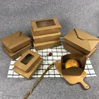 Food G24 15% Off Kraft Paper Food Box With Clear Window Brown Lunch Box Packaging For Sandwich Salad