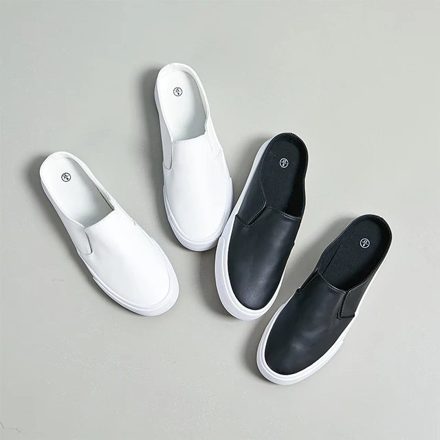 Factory custom wholesale waterproof casual pu slippers a slip-on