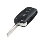 Key Shell HHKEYS 3 Button Flip Folding Remote Key Shell Fob Fit For VW 202AD Car Key Cover With Pin