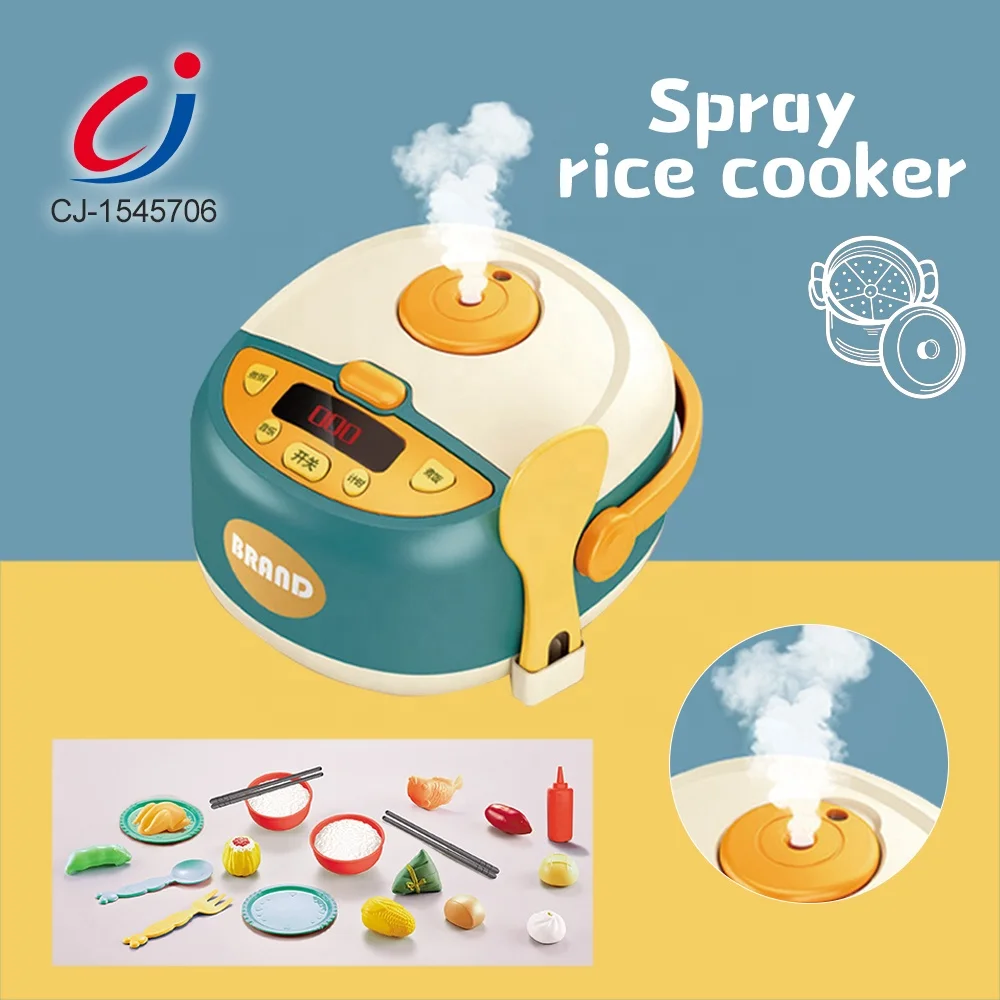 Simulation Musical Induction Spray Rice Cooker Toys Pretend Play Kids Real Toy Rice Cooker Kitchen Toys Set