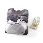 Wholesale Warm Winter Long Sleeve Night Wear Oversize Women Pajama Sets