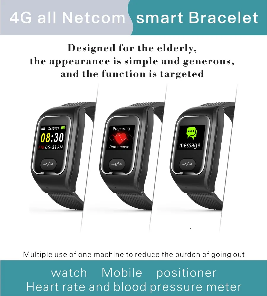 2023 Newest 4g Elderly Gps Smart Watch L05 Sos Smartwatch With Sim Card Health Care Wifi Elderly