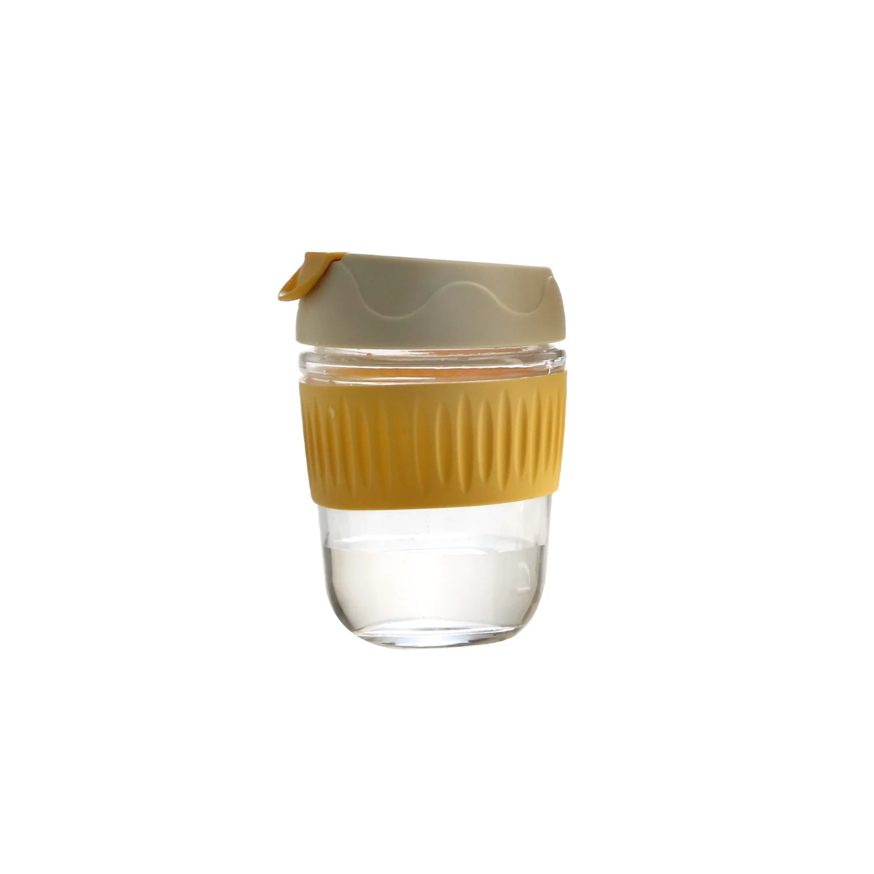 New Promotional Eco Friendly Custom Glass Mug Reusable glass travel mugs coffee mugs with Lid