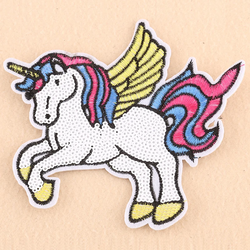 Unicorn Badge Luggage Accessories Custom Unicorns Sequin Patch Embroidery Patches