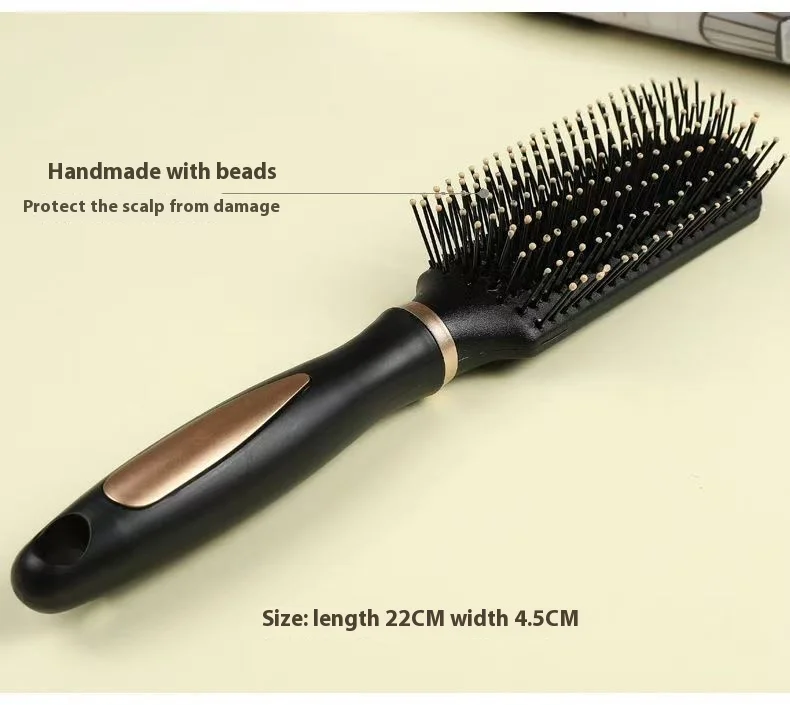 High Quality Black Ionic ABS & Nylon Hair Brush Set Air Cushion Massage Comb with Antistatic Rib for Salon Curly Hair Styling factory