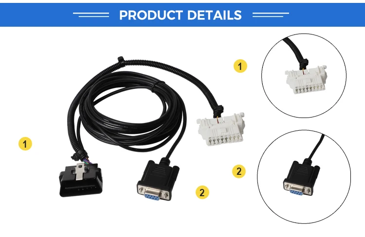 product obdii 16pin male to female y cable with db9p obd2 to db15test cable for vga interface diagnostic diy programming-3