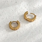 Earrings Pierced Exquisite New Zircon Inlaid Earrings Stainless Steel 18K Gold Plated Pierced Earrings
