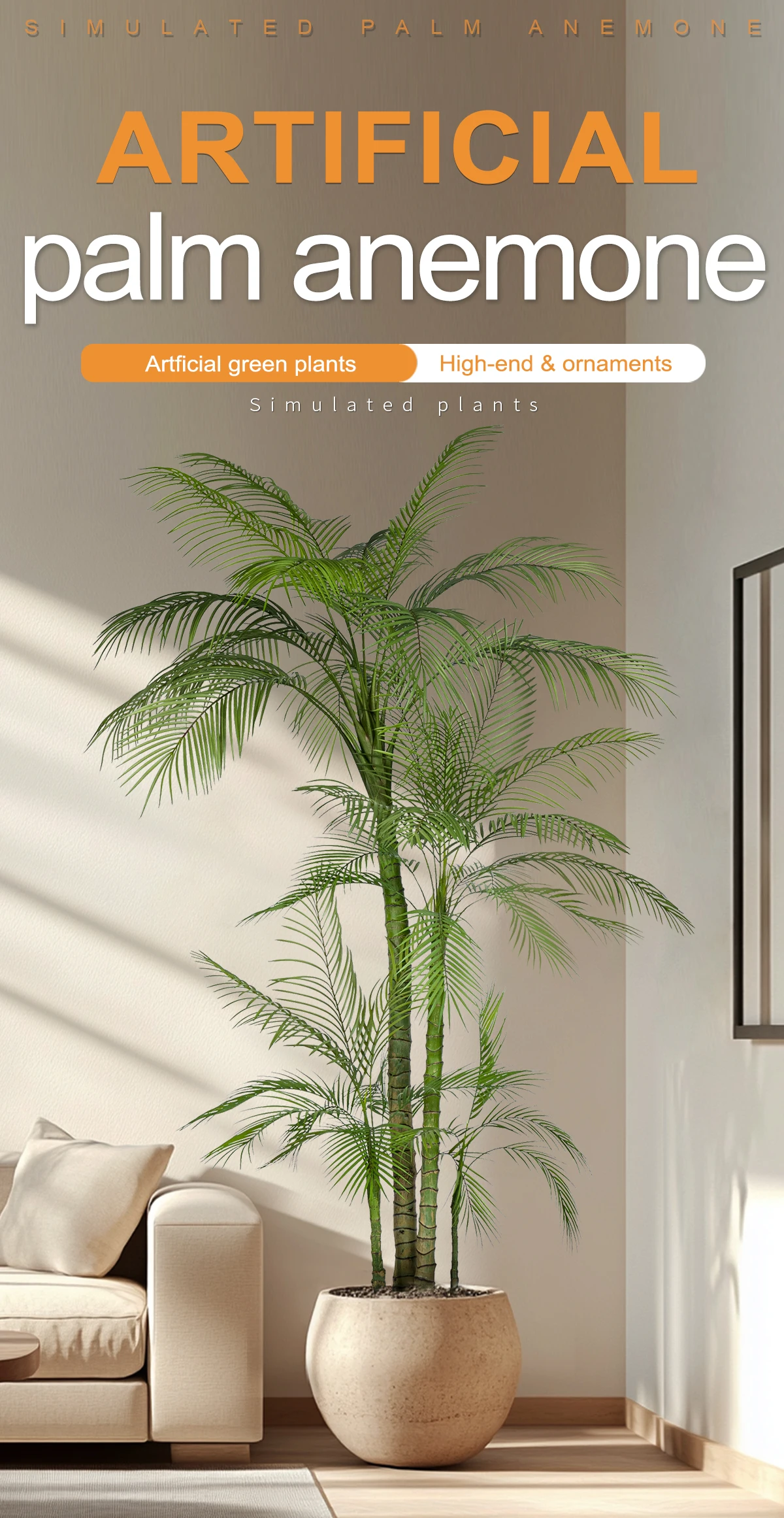 High Quality Artificial Palm Anemone Tree Indoor Outdoor Simulation Decoration Christmas Graduation New Year Easter-Factory Sale factory