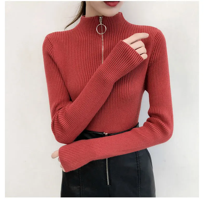 2022 Sweater Women Turtle Neck Fuzzy 
