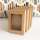 Box Brown Foldable Kraft Paper Transparent PVC Window Gift Box Mobile Phone Case Packaging Shipping Mail Boxes