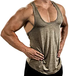 Custom Sleeveless Sportswear Singlet Plus Size Men Gym Tank Top Fitness Bodybuilding Stringer Sportswear Vest Men's Gym Wear