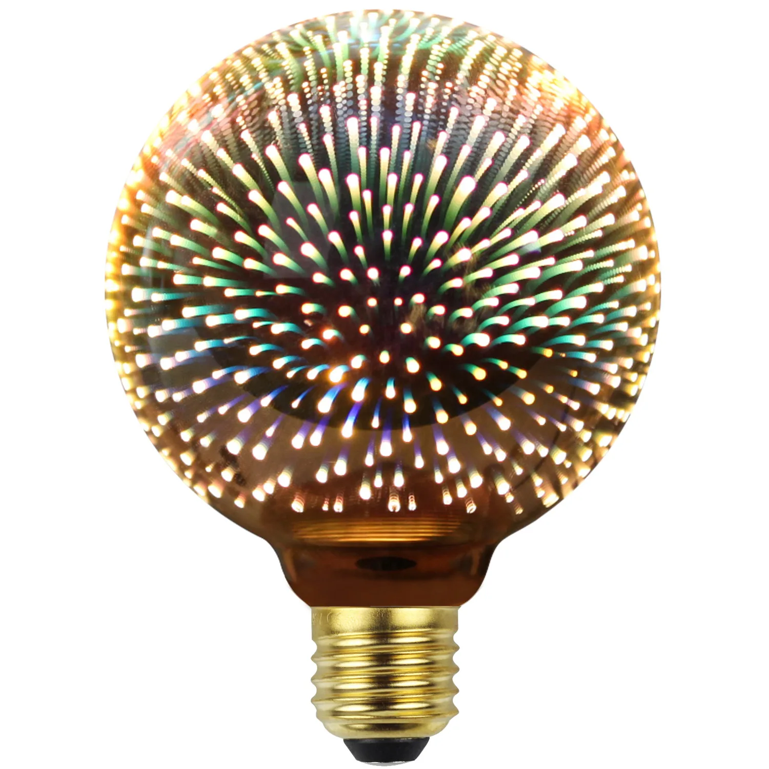 A60 ST64 colored 3D fireworks led decorative bulb 3D fireworks bulb for KTV art ball bubble festival party wedding