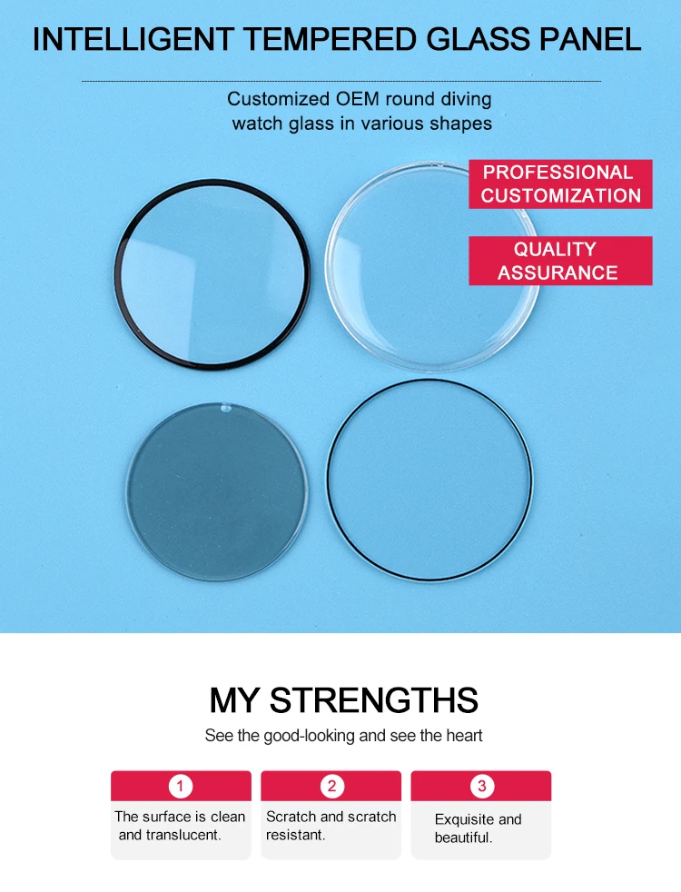 Watch glass is used in various electronic, mechanical, diving, electronic paper watches and other products