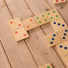 Domino Set Kids Dominoes Pine Wood Professional Domino Game Set For Kid Toys