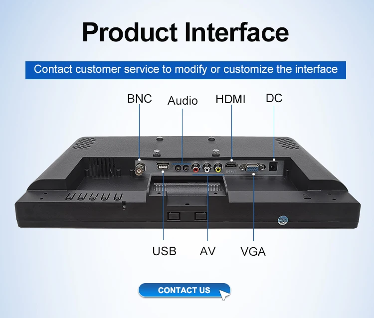 Factory 15" Industrial Monitor POS CCTV Touch Screen TFT LED Display VESA Wall Desktop HMI VGA Monitor