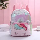 School Wholesale Cartoon Plush Sequined Unicorn Bag Kids Girls Unicorn Backpack School Bag
